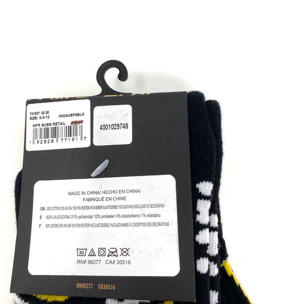 Vans 1 Pair Sock Bone Beer Can Black Logo Cotton Men's VN0A4SF9BLK - Picture 4 of 7